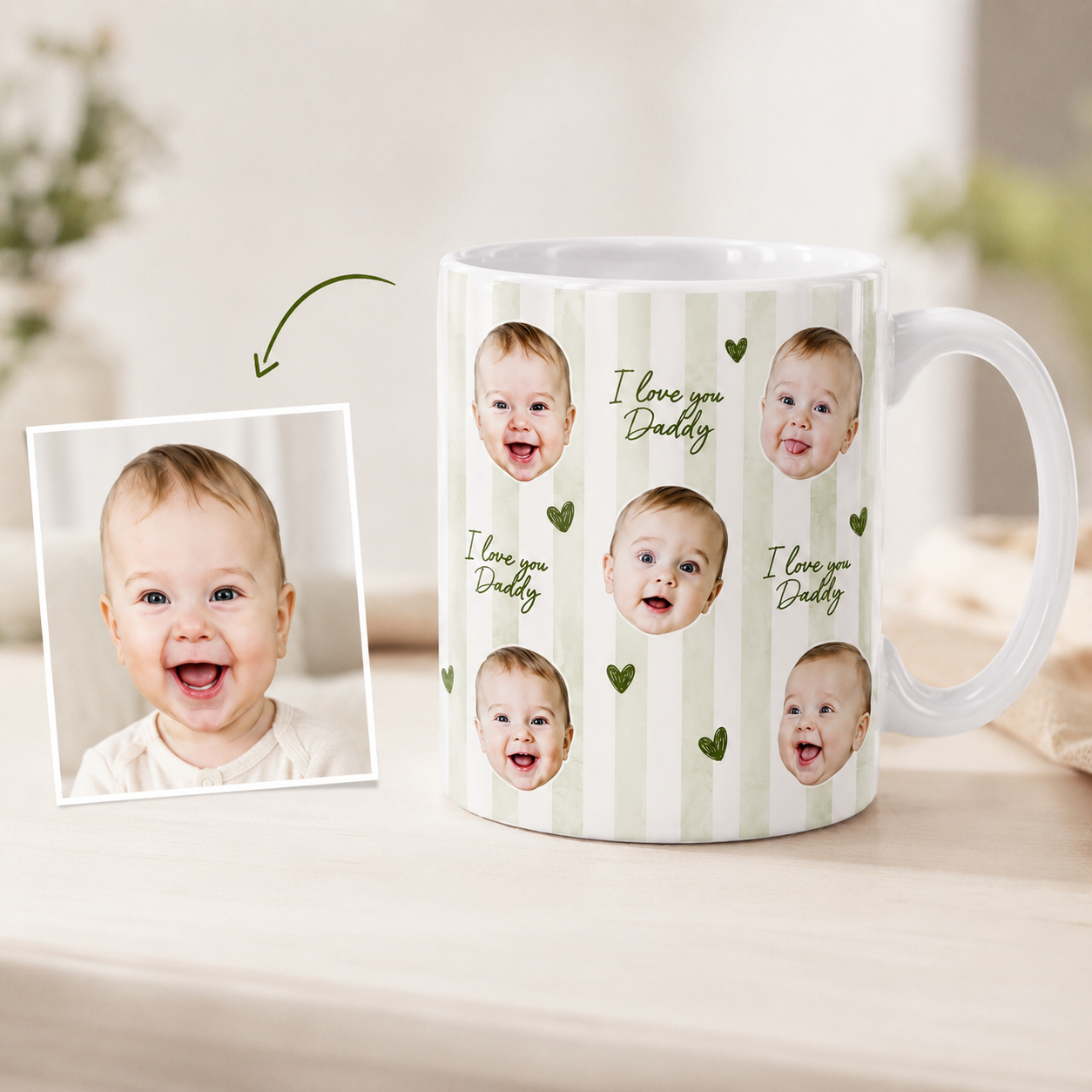 Custom Photo I Love You Dad, Personalized Mug Mug For Husband Dad Grandfather TOM99