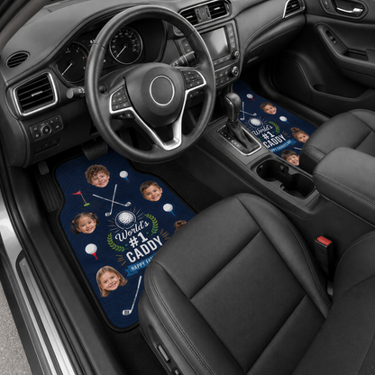 Personalized Dad Golf Flannel Car Floor Mats, Custom Dad Floor Mats, Gift For Dad TOM99