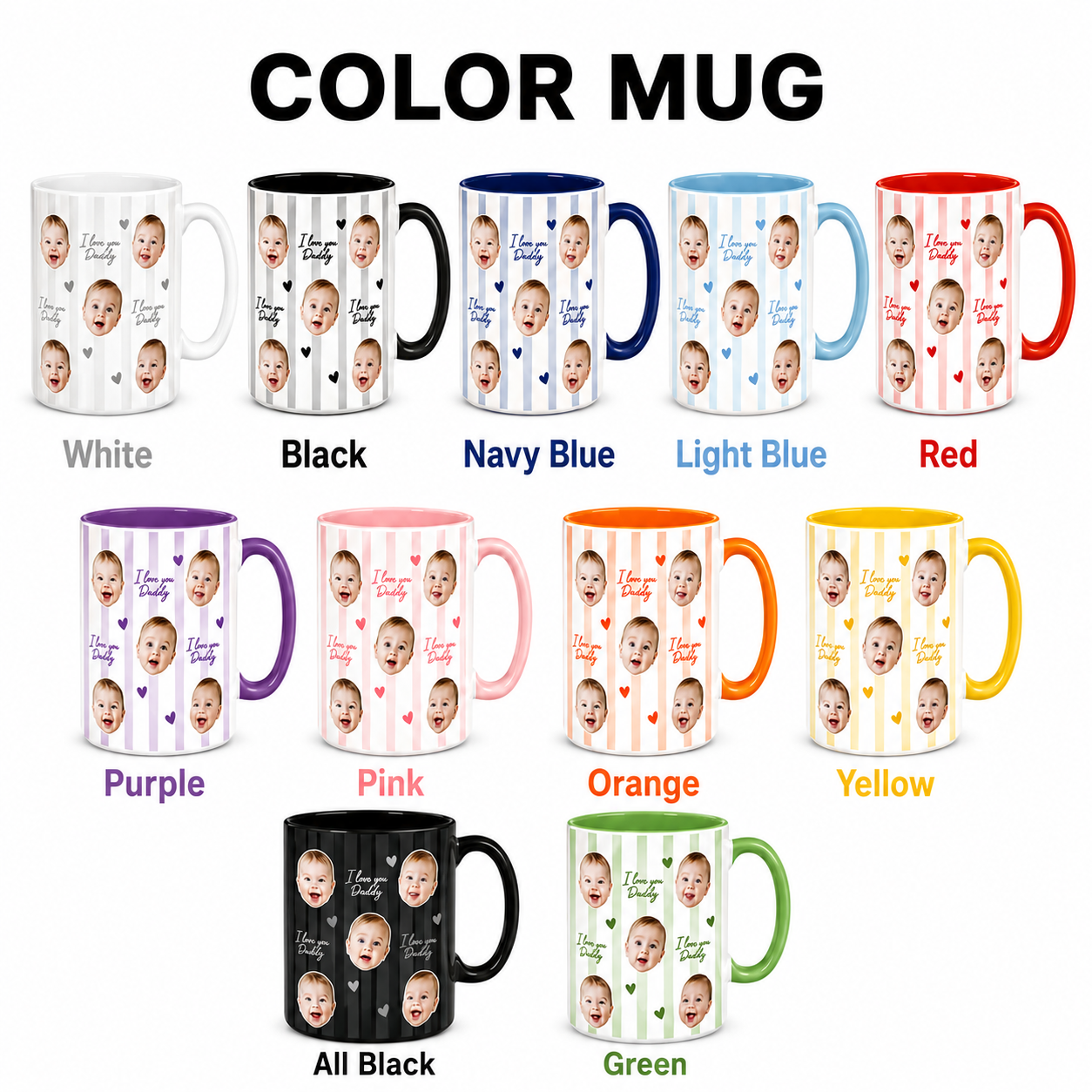 Custom Photo I Love You Dad, Personalized Mug Mug For Husband Dad Grandfather TOM99