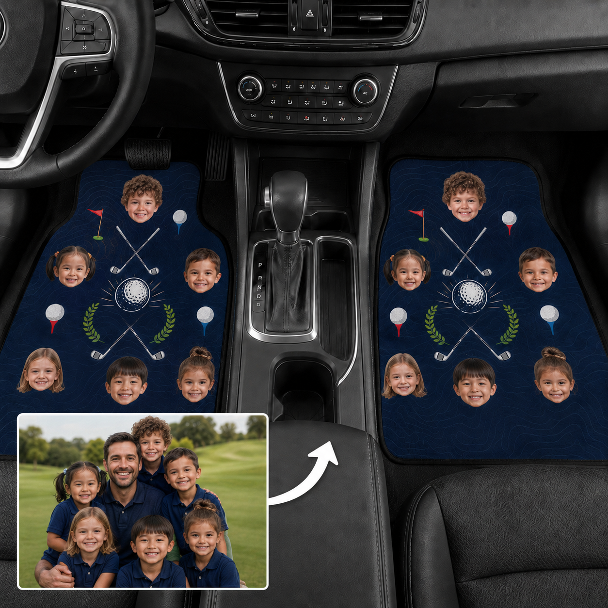 Personalized Dad Golf Flannel Car Floor Mats, Custom Dad Floor Mats, Gift For Dad TOM99