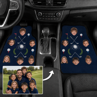 Personalized Dad Golf Flannel Car Floor Mats, Custom Dad Floor Mats, Gift For Dad TOM99