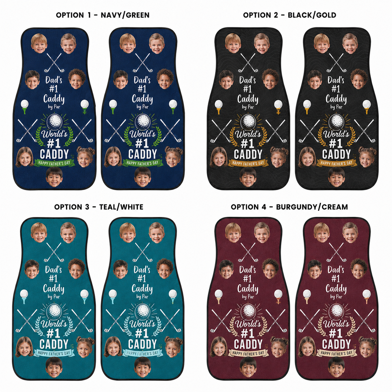 Personalized Dad Golf Flannel Car Floor Mats, Custom Dad Floor Mats, Gift For Dad TOM99