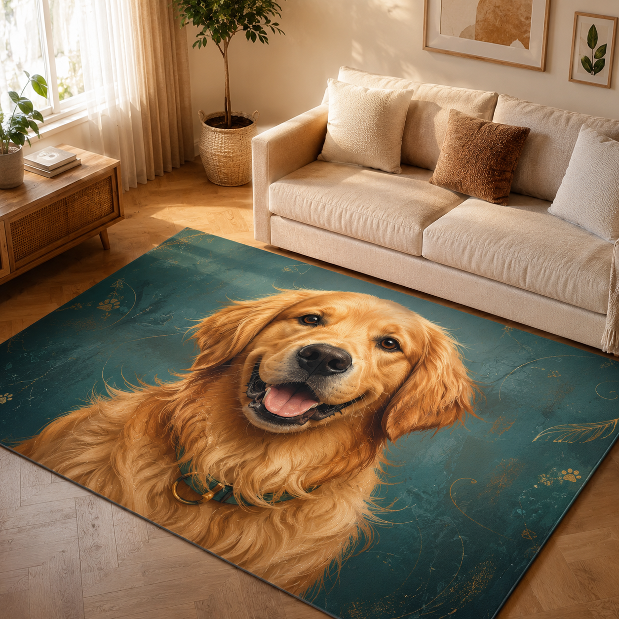 Custom Photo Dog Area Rug | Gift For Dog Lovers