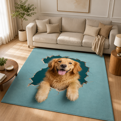 Custom Photo Colorful Dog Area Rug | Gift For Dog Lovers
