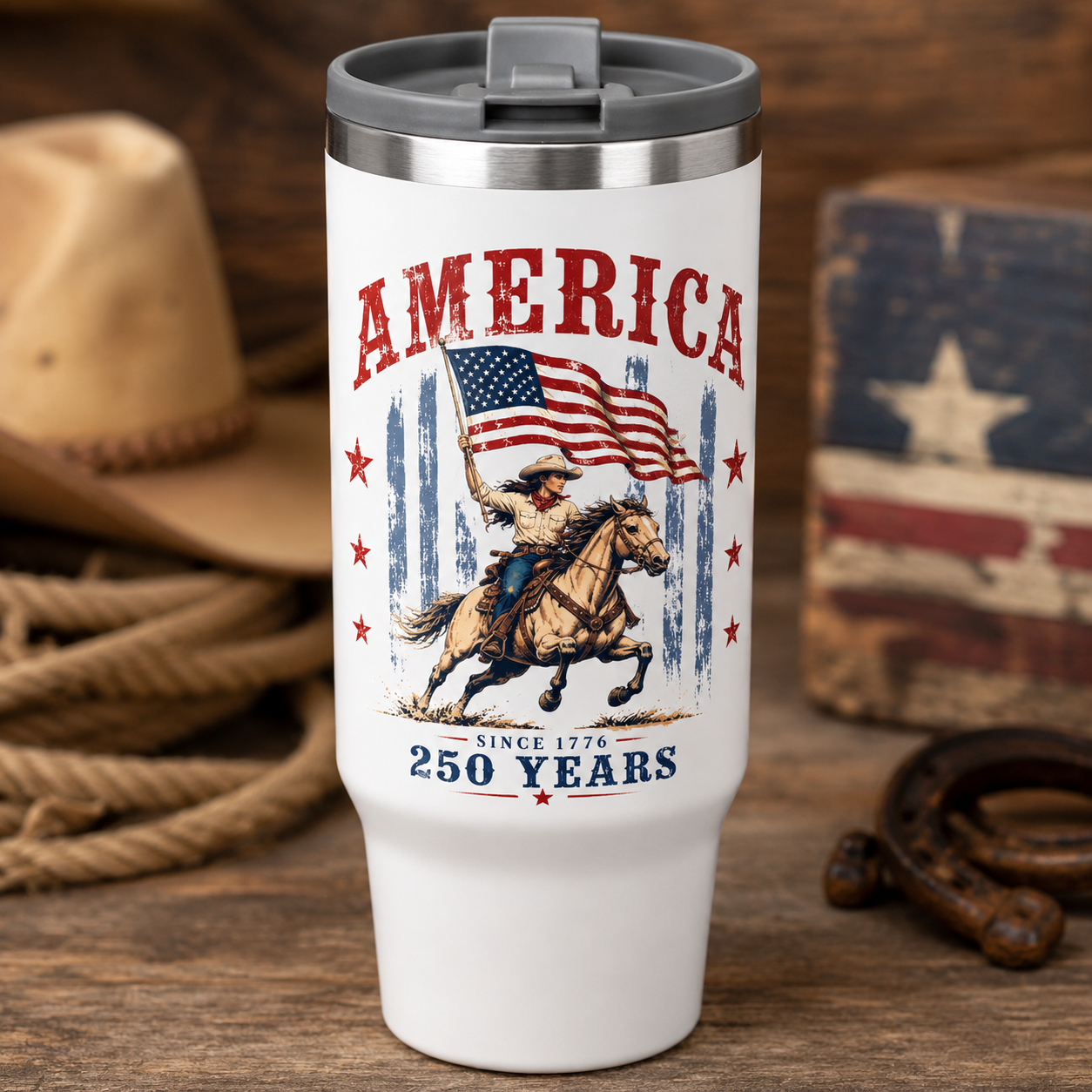 Custom Photo 250 Anniversary Horse 30oz Tumbler | Gift For Horse Lovers | Pet Lover Gifts TOM99