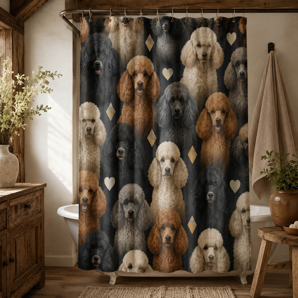 Custom Photo Dog Shower Curtain | Gift For Dog Lovers