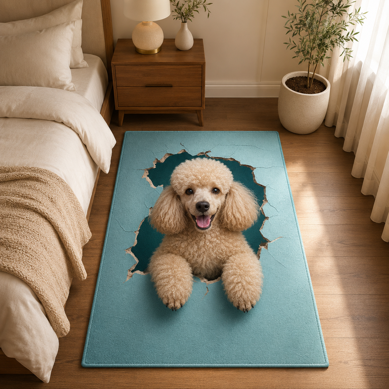 Custom Photo Colorful Dog Area Rug | Gift For Dog Lovers