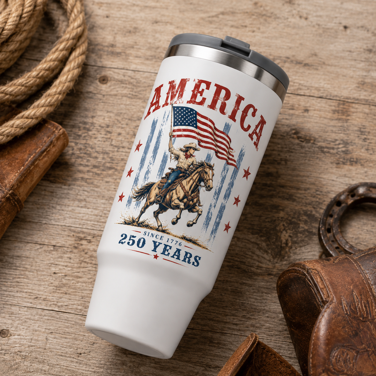 Custom Photo 250 Anniversary Horse 30oz Tumbler | Gift For Horse Lovers | Pet Lover Gifts TOM99