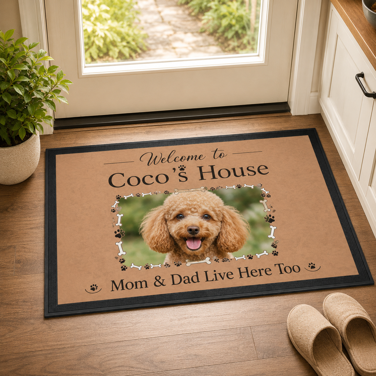 Custom Photo Welcome To Our Home Dog Doormat | Photo Pet Doormat | Gift For Dog Lovers