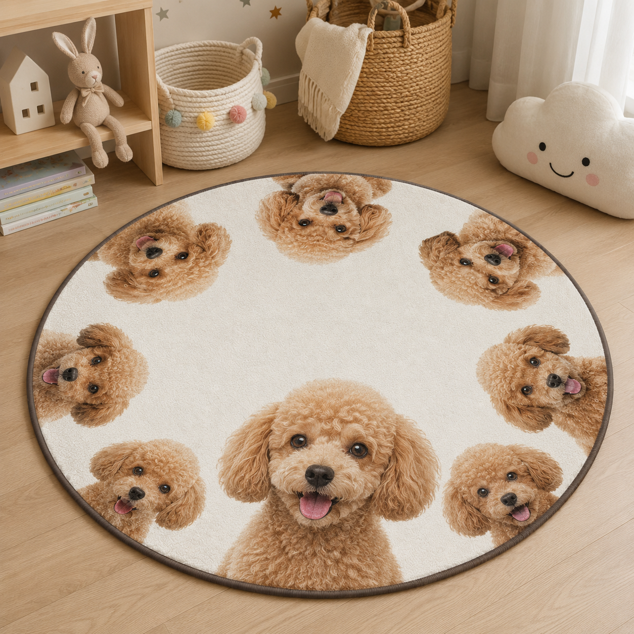 Custom Photo Dog Round Carpet | Photo Pet Round Rug | Gift For Dog Lovers
