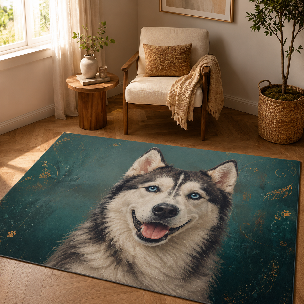 Custom Photo Dog Area Rug | Gift For Dog Lovers