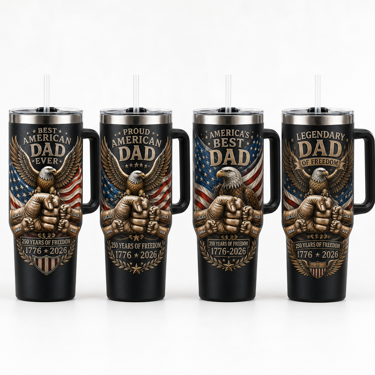 Custom American Dad 40oz Tumbler, Personalized Dad Tumbler, Father’s Day Gift TOM99
