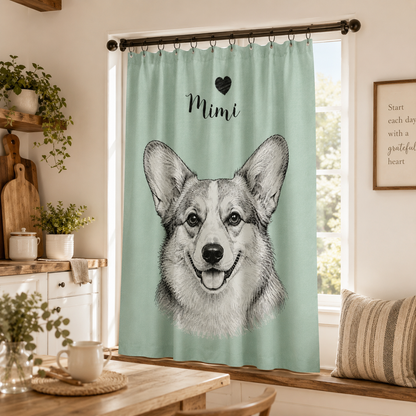 Custom Photo Dog Window Curtain | Gift For Dog Lover