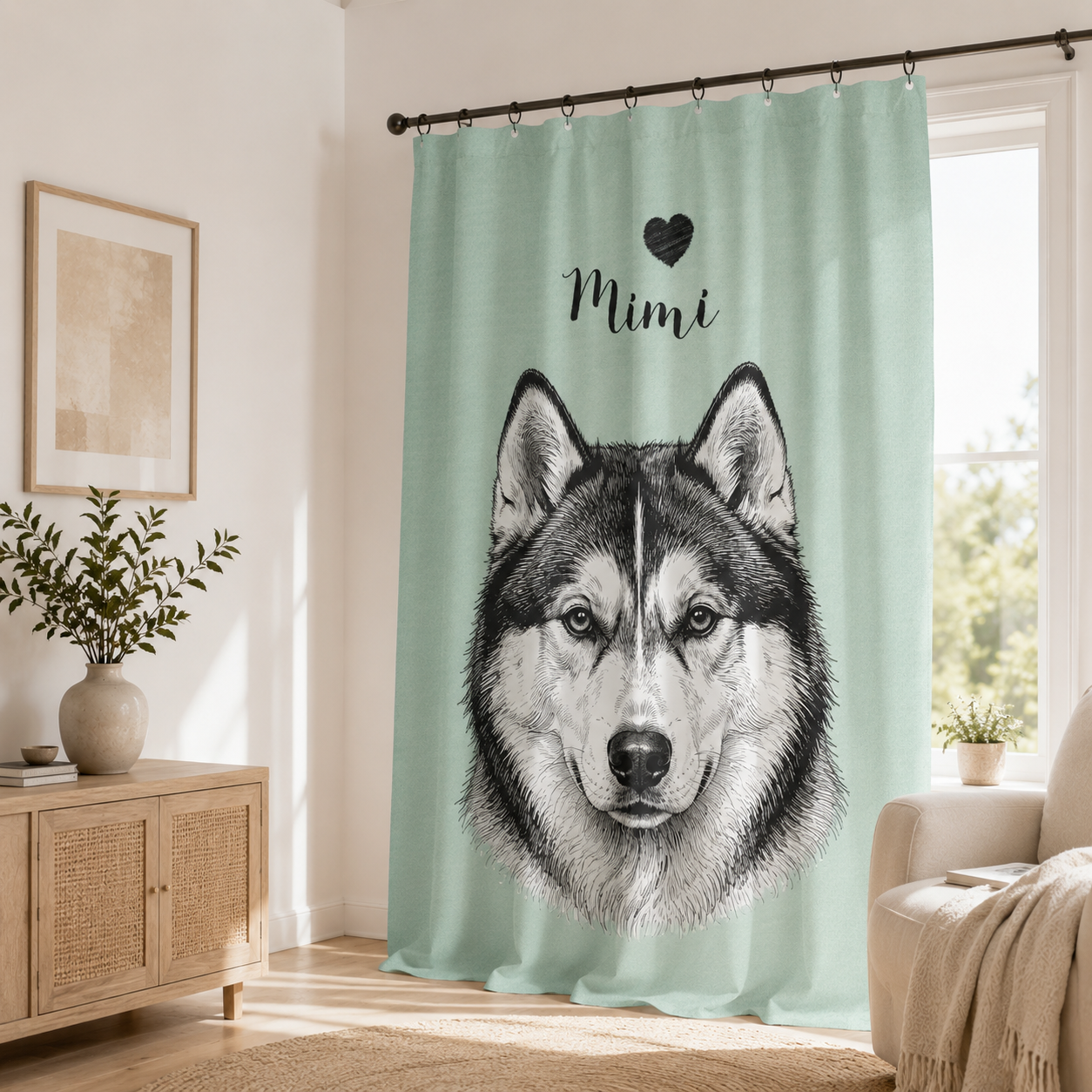 Custom Photo Dog Window Curtain | Gift For Dog Lover