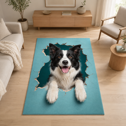 Custom Photo Colorful Dog Area Rug | Gift For Dog Lovers