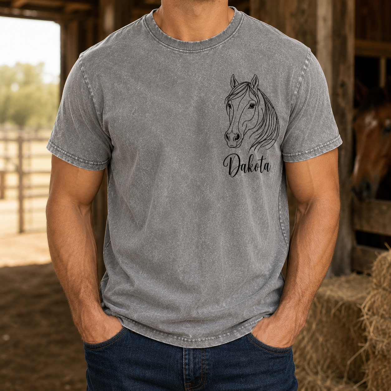 Custom Photo Horse Face Wash T-Shirt | Personalized Horse Lover Shirt | Gift For Horse Lovers TOM99