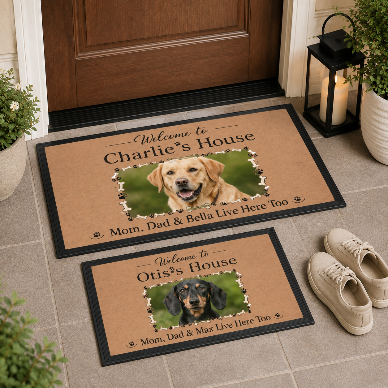 Custom Photo Welcome To Our Home Dog Doormat | Photo Pet Doormat | Gift For Dog Lovers