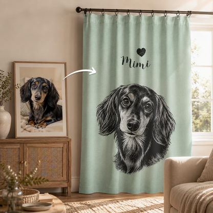 Custom Photo Dog Window Curtain | Gift For Dog Lover