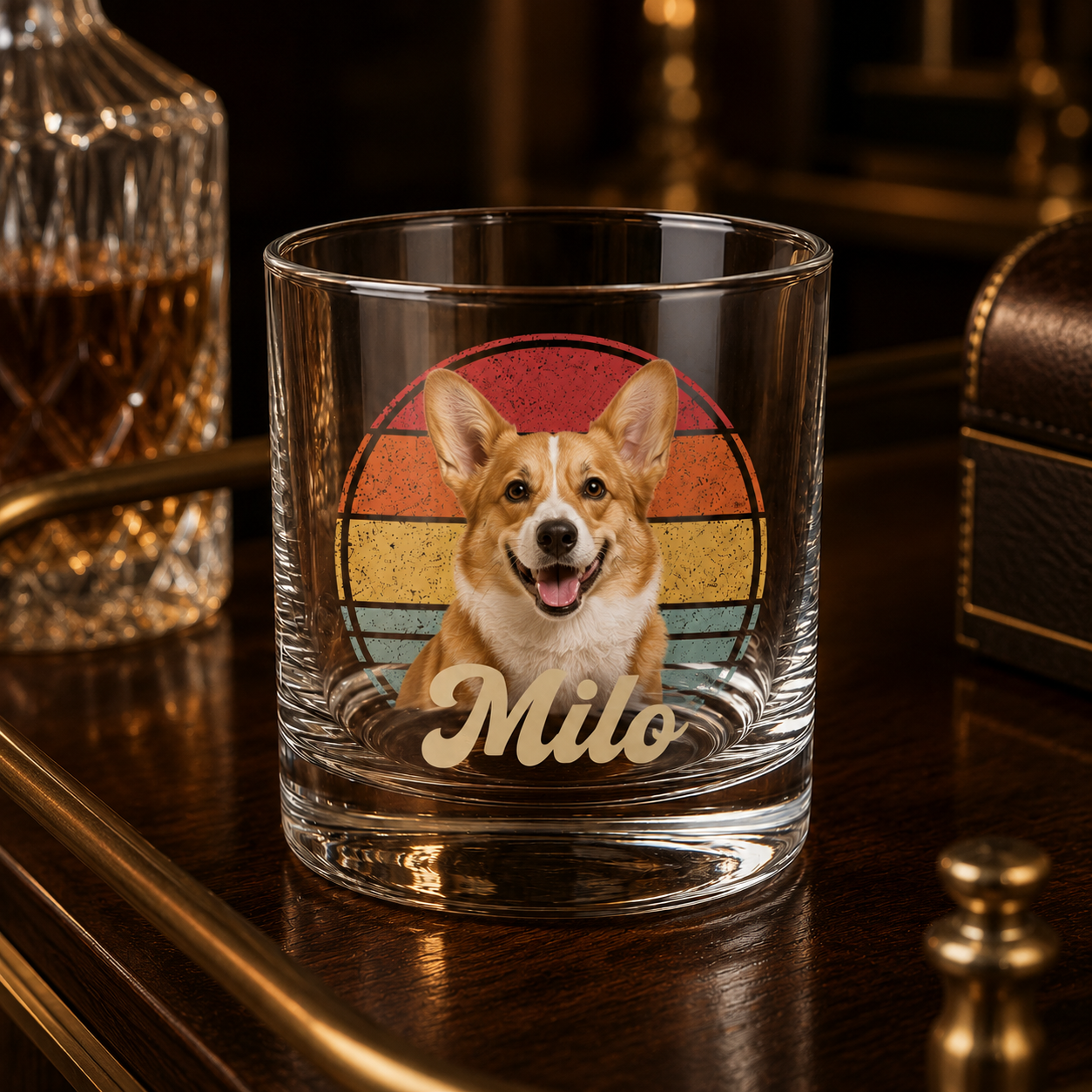 Custom Photo Dog Whiskey Glass | Personalized Pet Photo Gifts | Gift For Dog Lovers
