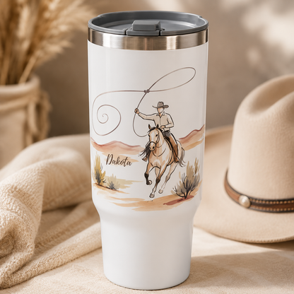 Custom Photo Cowboy Horse 30oz Tumbler | Gift For Horse Lovers | Pet Lover Gifts TOM99