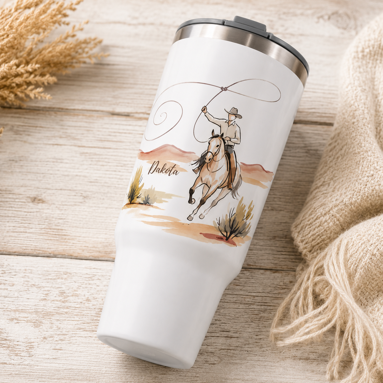 Custom Photo Cowboy Horse 30oz Tumbler | Gift For Horse Lovers | Pet Lover Gifts TOM99