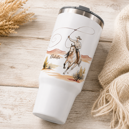 Custom Photo Cowboy Horse 30oz Tumbler | Gift For Horse Lovers | Pet Lover Gifts TOM99