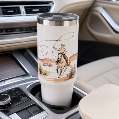 Custom Photo Cowboy Horse 30oz Tumbler | Gift For Horse Lovers | Pet Lover Gifts TOM99