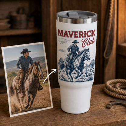 Custom Flower Maverick Club Horse 30oz Tumbler | Gift For Horse Lovers | Pet Lover Gifts TOM99