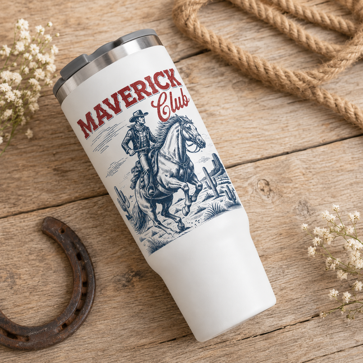 Custom Flower Maverick Club Horse 30oz Tumbler | Gift For Horse Lovers | Pet Lover Gifts TOM99