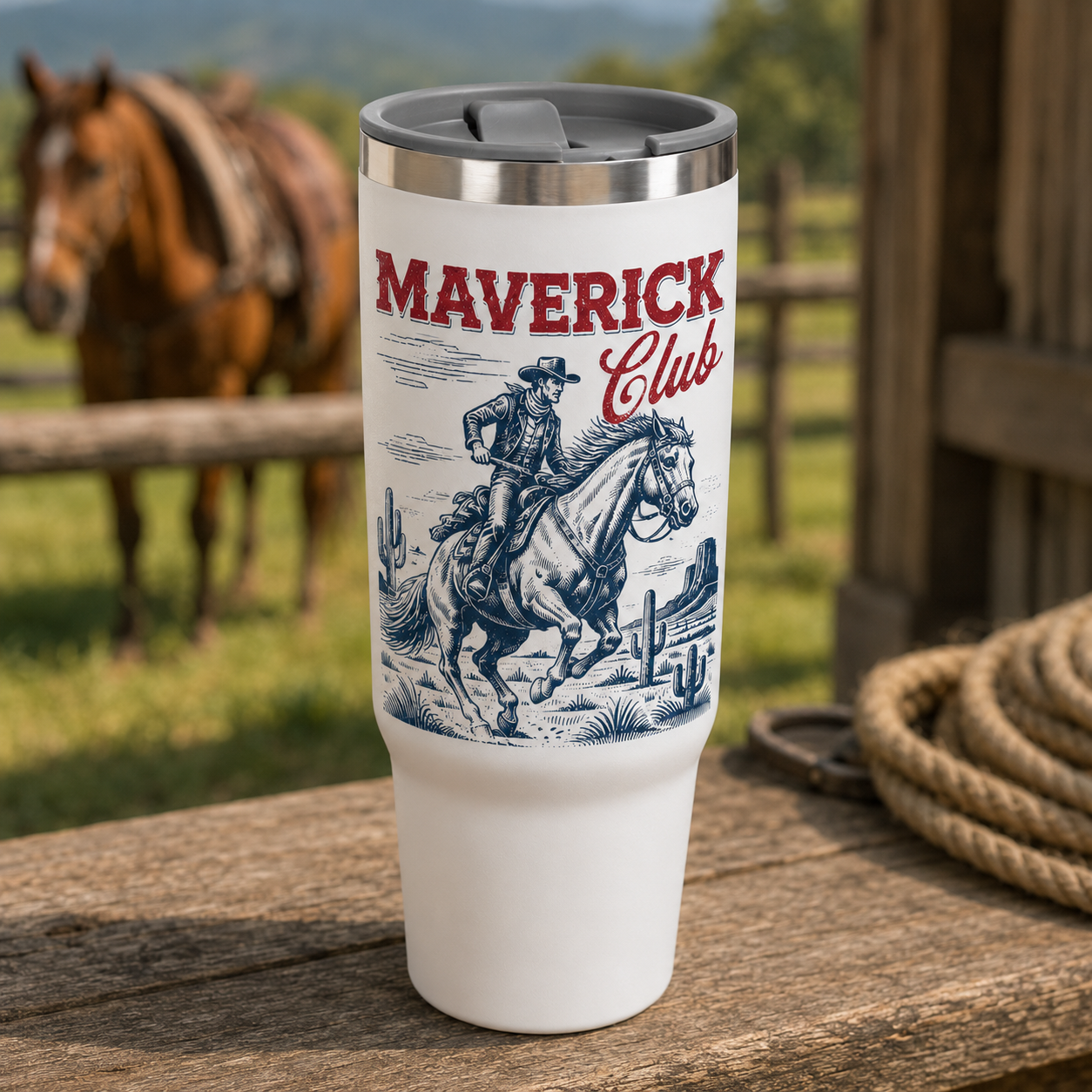 Custom Flower Maverick Club Horse 30oz Tumbler | Gift For Horse Lovers | Pet Lover Gifts TOM99
